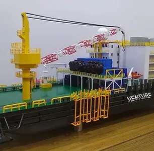 3D model of 'Venture' accommodation and work barge by leading 3D scale model company manufacturers